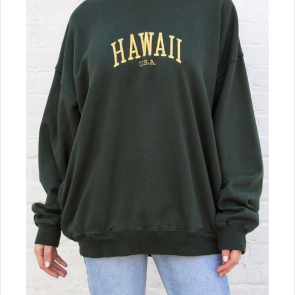 Brandy Melville Dark Green Hawaii Sweatshirt - Picture 1 of 2